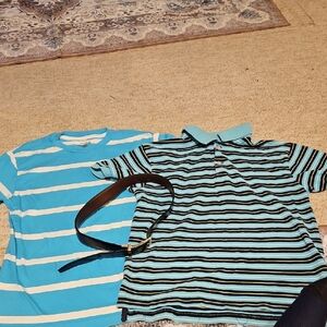 Lot Of 2 Boy Size 8 Tops And A Belt.